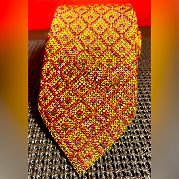 Goldlion Commodore Germany Mens Neck Tie 52” Length Vintage Diamond Pattern - Picture 1 of 3